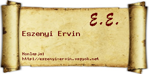 Eszenyi Ervin névjegykártya